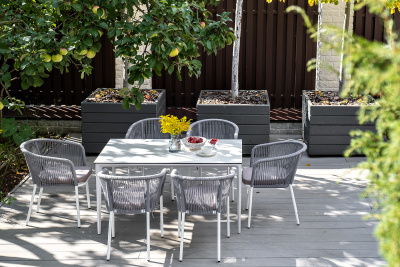 "Малага" обеденный стол из HPL 140х80см, цвет молочный, каркас белый