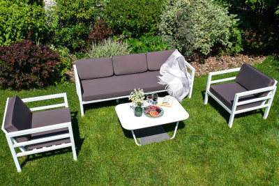 "Эстелья" лаунж-зона из алюминия со столиком из HPL 5-местная