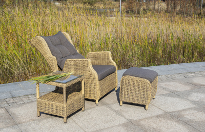 "Форио" кресло раскладное плетеное, цвет соломенный